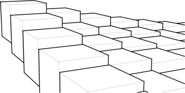 Cubos Geometría Abstracta Renderizado — Vector de stock