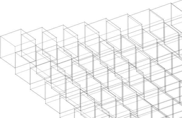 Sześciany Abstrakcyjna Geometria Renderowania — Wektor stockowy