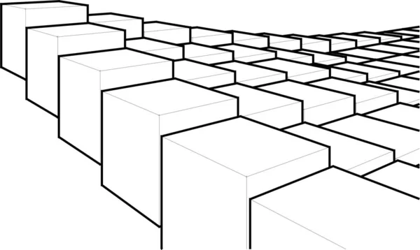 Würfel Abstrakte Geometrie Rendering — Stockvektor