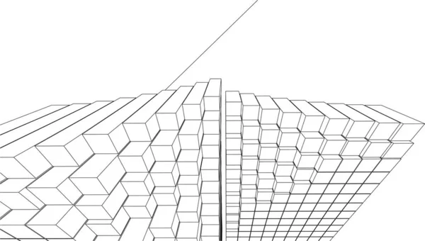 Würfel Abstrakte Geometrie Rendering — Stockvektor