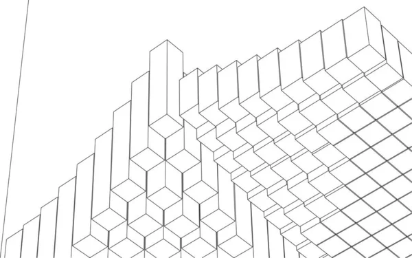 立方体抽象几何3D渲染 — 图库矢量图片