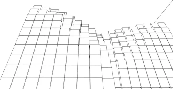 立方体抽象几何3D渲染 — 图库矢量图片