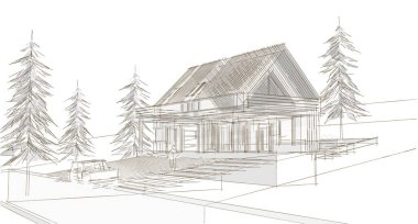 Kışları dağlarda bir ev.