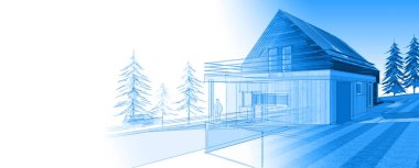 Kışları dağlarda bir ev.