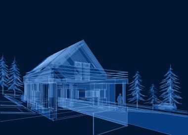 Kışları dağlarda bir ev.