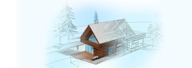 Kışları dağlarda bir ev.