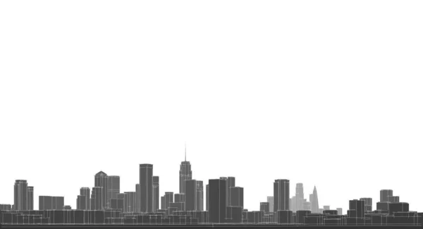 Сучасна Міська Панорама Ілюстрація — стокове фото