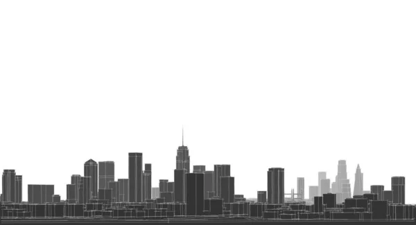 Modern City Panorama Illustration — Stock Photo, Image