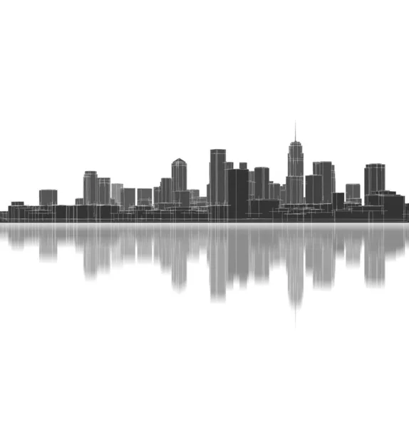 Modern City Panorama Illustration — Stock Photo, Image