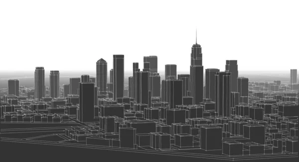 Modernes Stadtpanorama Illustration — Stockfoto