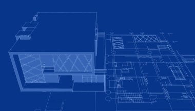 ev planı mimari konsepti 3D oluşturma