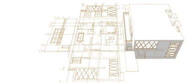 ev planı mimari konsepti 3D oluşturma
