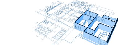 ev planı mimari konsepti 3D oluşturma