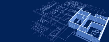 ev planı mimari konsepti 3D oluşturma