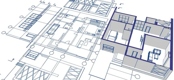 Hus Plan Arkitektoniska Koncept Rendering — Stockfoto