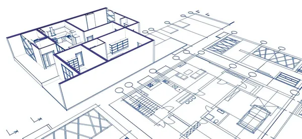 Plan Maison Concept Architectural Rendu — Photo