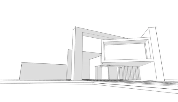 Современный Набросок Дома Иллюстрация — стоковое фото