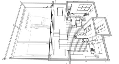 house loft iç mimari 3d oluşturma