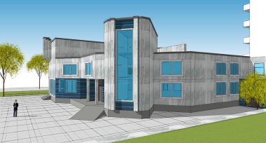 modern ev inşaatı 3D görüntüleme