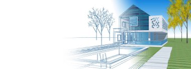 ev geleneksel mimarisi 3d illüstrasyon