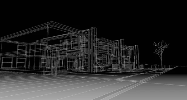 Современный Набросок Дома Иллюстрация — стоковое фото