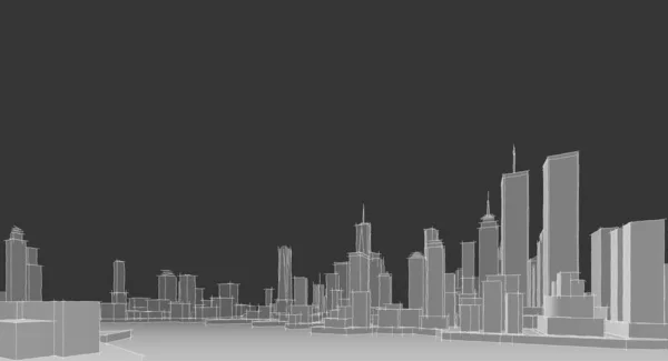 Modernes Stadtpanorama Illustration — Stockfoto