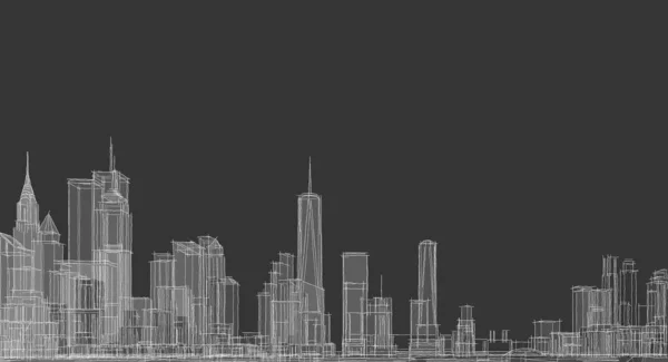 Modern City Panorama Illustration — Stock Photo, Image