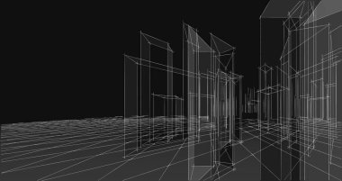 soyut mimari 3d resimleme arkaplanı