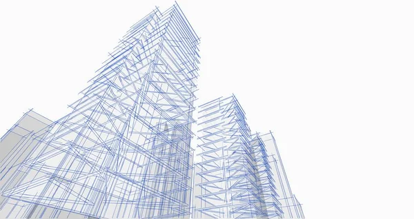 Arquitectura Abstracta Ilustración Fondo — Foto de Stock