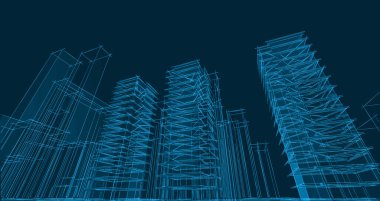 soyut mimari 3d resimleme arkaplanı