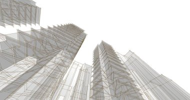 soyut mimari 3d resimleme arkaplanı