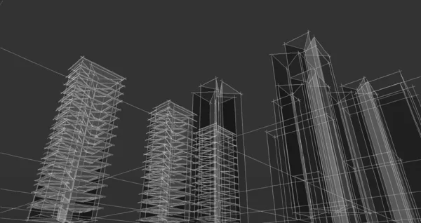 抽象结构3D图解背景 — 图库照片