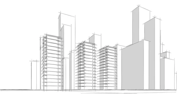 Abstrakcyjna Architektura Tło Ilustracji — Zdjęcie stockowe