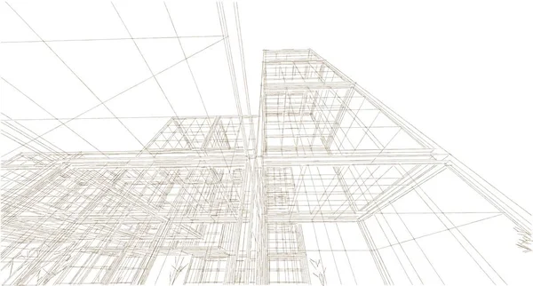 Abstrakte Moderne Architektur Modulare Fassade Illustration — Stockfoto