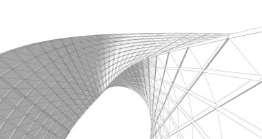 soyut mimari kemer 3d illüstrasyon