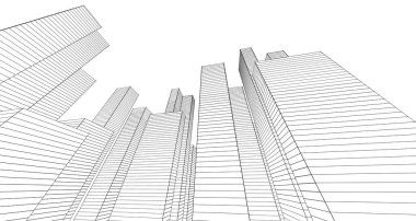 soyut mimari 3d resimleme arkaplanı