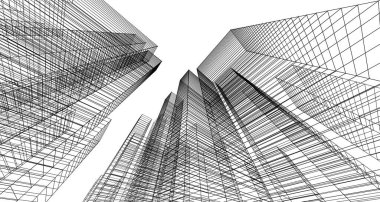 soyut mimari 3d resimleme arkaplanı