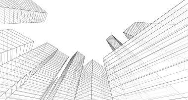 soyut mimari 3d resimleme arkaplanı