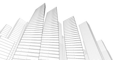 soyut mimari 3d resimleme arkaplanı