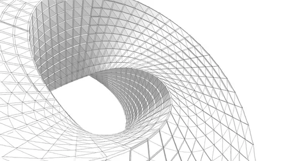 抽象建築アーチ3Dイラスト — ストック写真