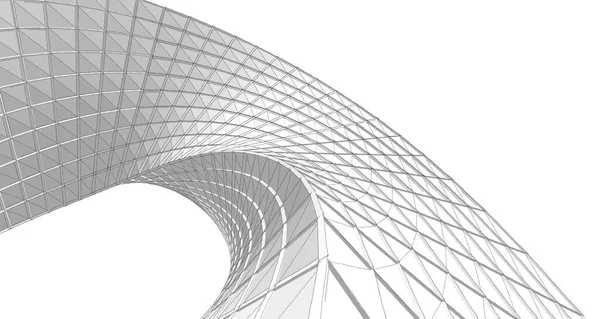 抽象建築アーチ3Dイラスト — ストック写真