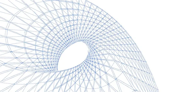 抽象建筑拱门3D插图 — 图库照片