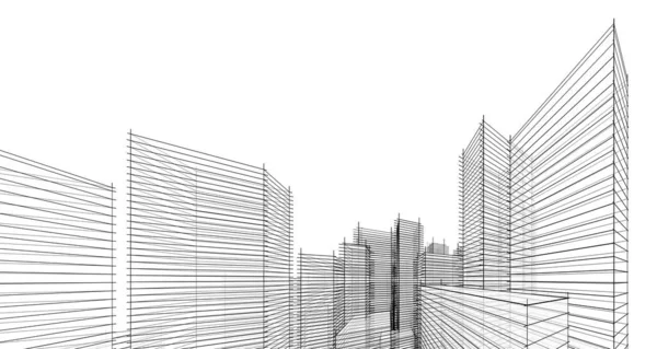 Abstrakte Architektur Illustration Hintergrund — Stockfoto
