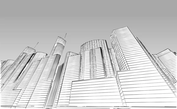 Modern City Panorama Illustration — Stock Photo, Image