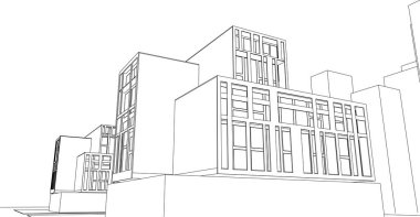 modern ev inşaatı 3D görüntüleme