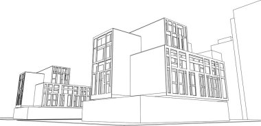 modern ev inşaatı 3D görüntüleme