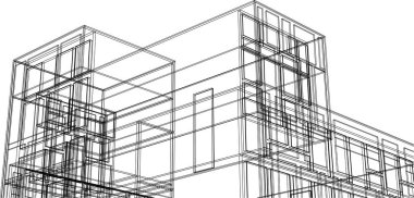 modern ev inşaatı 3D görüntüleme