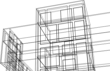 modern ev inşaatı 3D görüntüleme