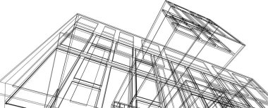 modern ev inşaatı 3D görüntüleme