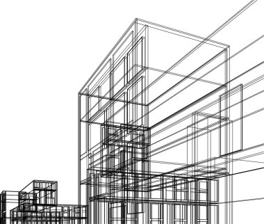 modern ev inşaatı 3D görüntüleme